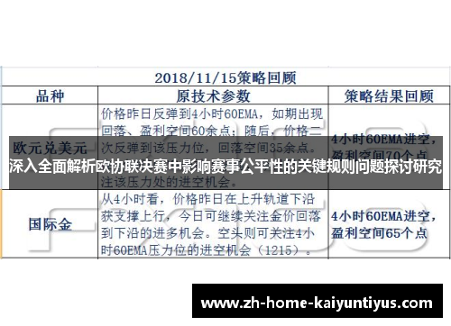 深入全面解析欧协联决赛中影响赛事公平性的关键规则问题探讨研究